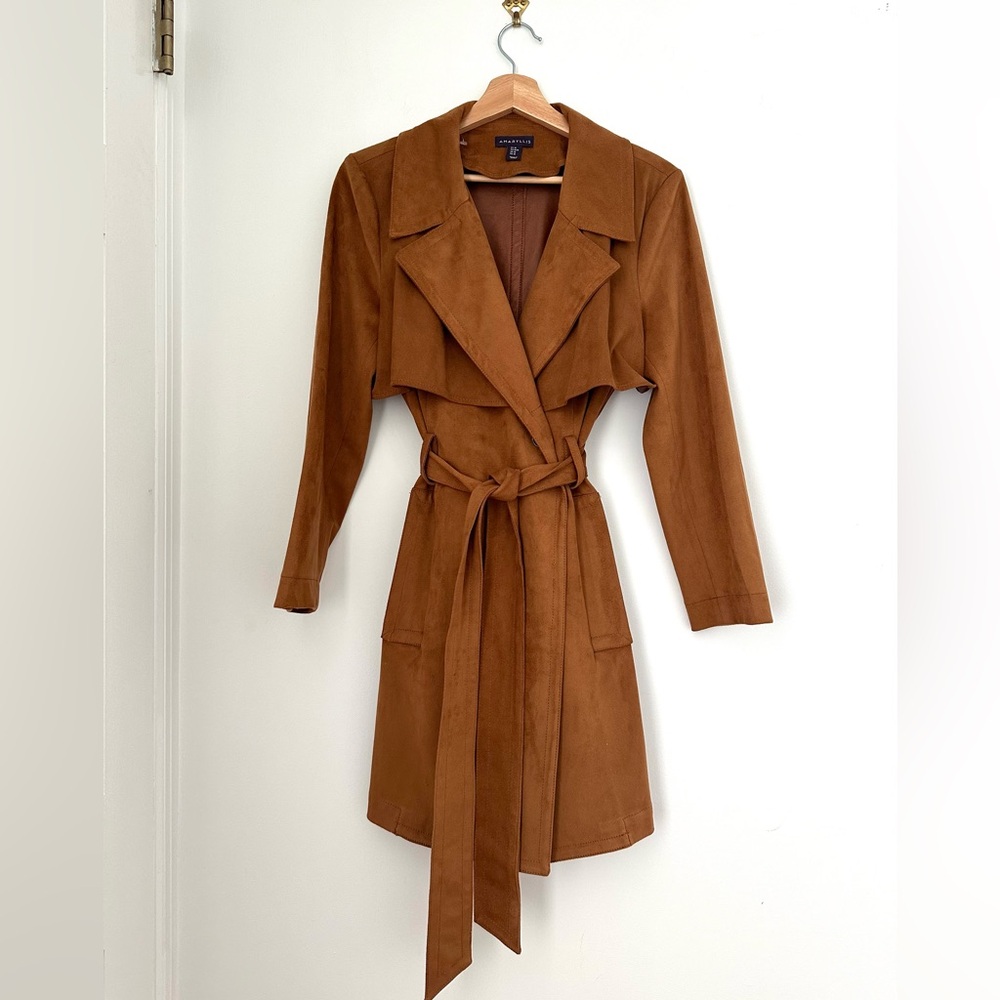 Faux Suede Trench Amaryllis Jacket Size M